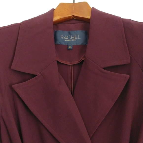 Rachel Roy long double-breasted trench coat/jacket in Aubergine. Size XL - Picture 3 of 11